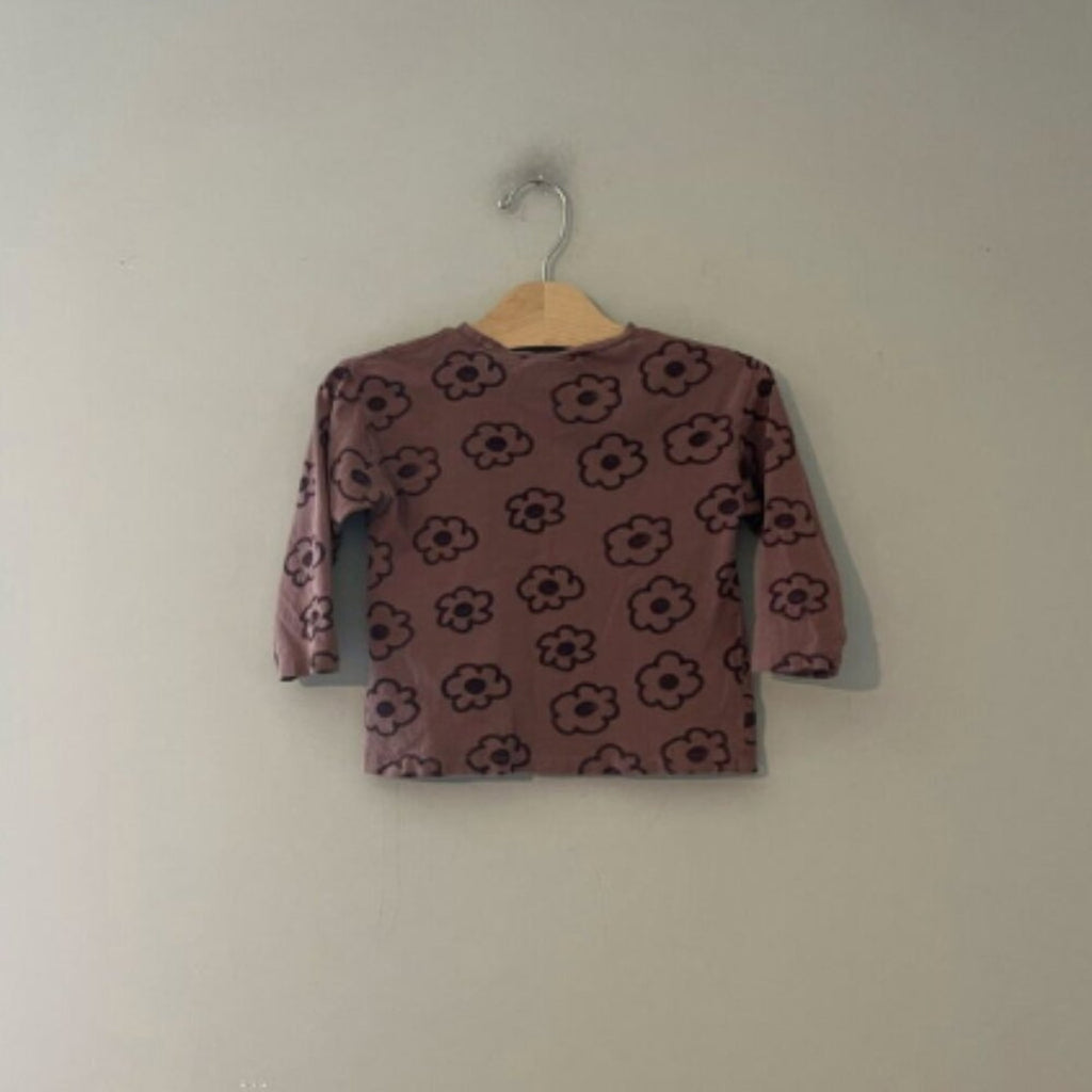 zara girls' purple flower tee 2-3Y