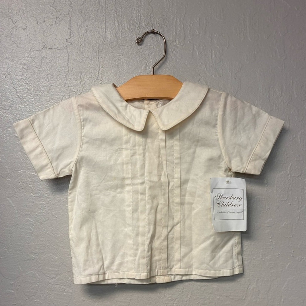 strasburg girls' cream button up blouse 24M