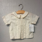 strasburg girls' cream button up blouse 24M