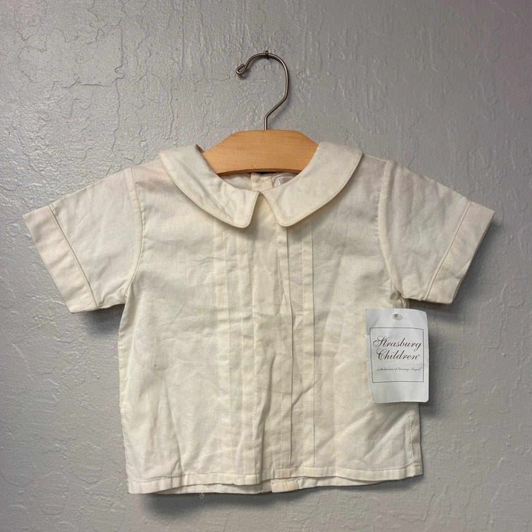 strasburg girls' cream button up blouse 24M
