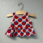 hanna andersson pink strawberry top 6-12M