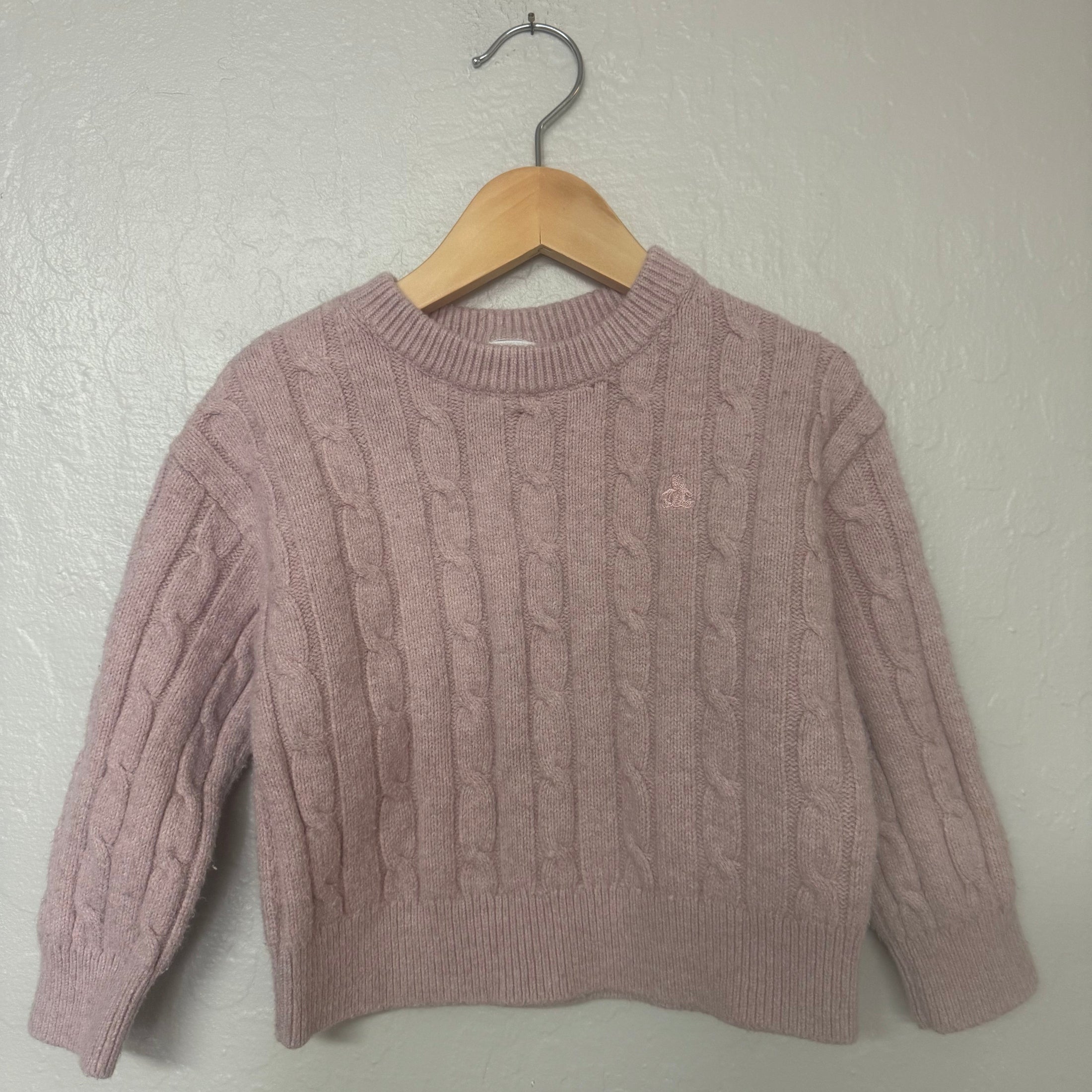 baby gap pink cableknit sweater 3Y