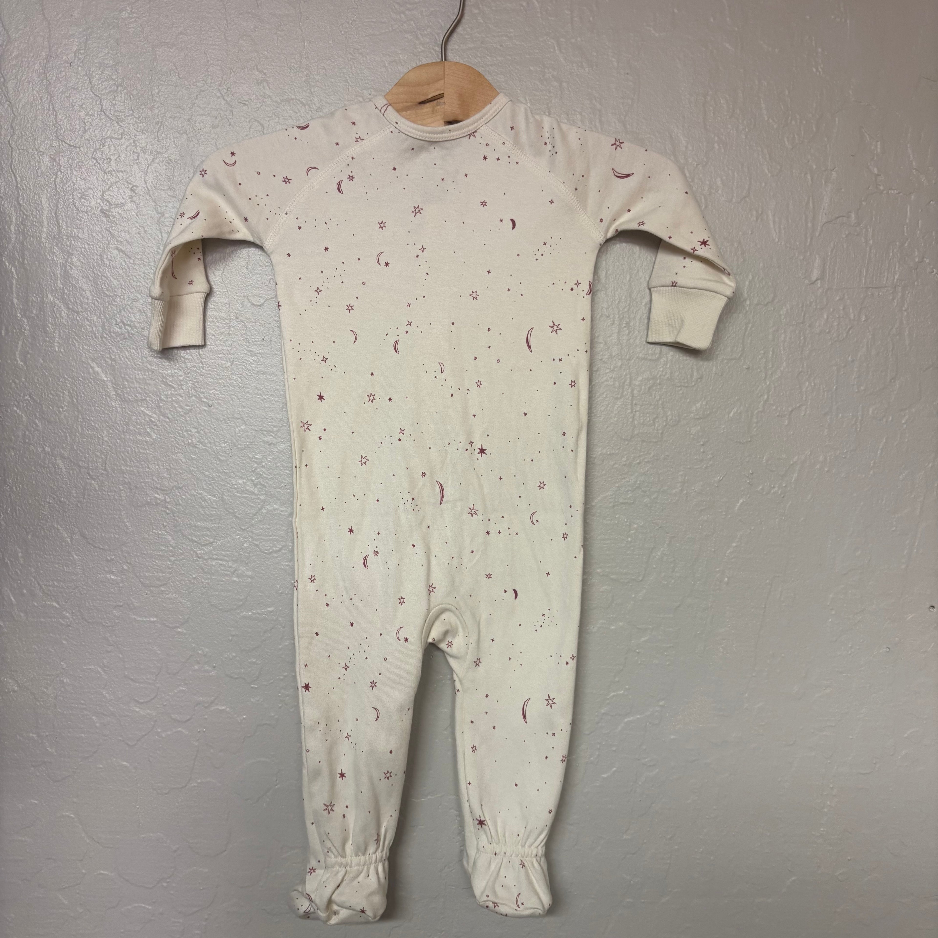 pehr cream footie moon and stars print 3-6M