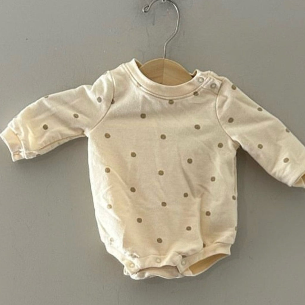 jack & jack cream polka dot romper newborn