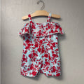 janie and jack girls' blue floral romper 4Y