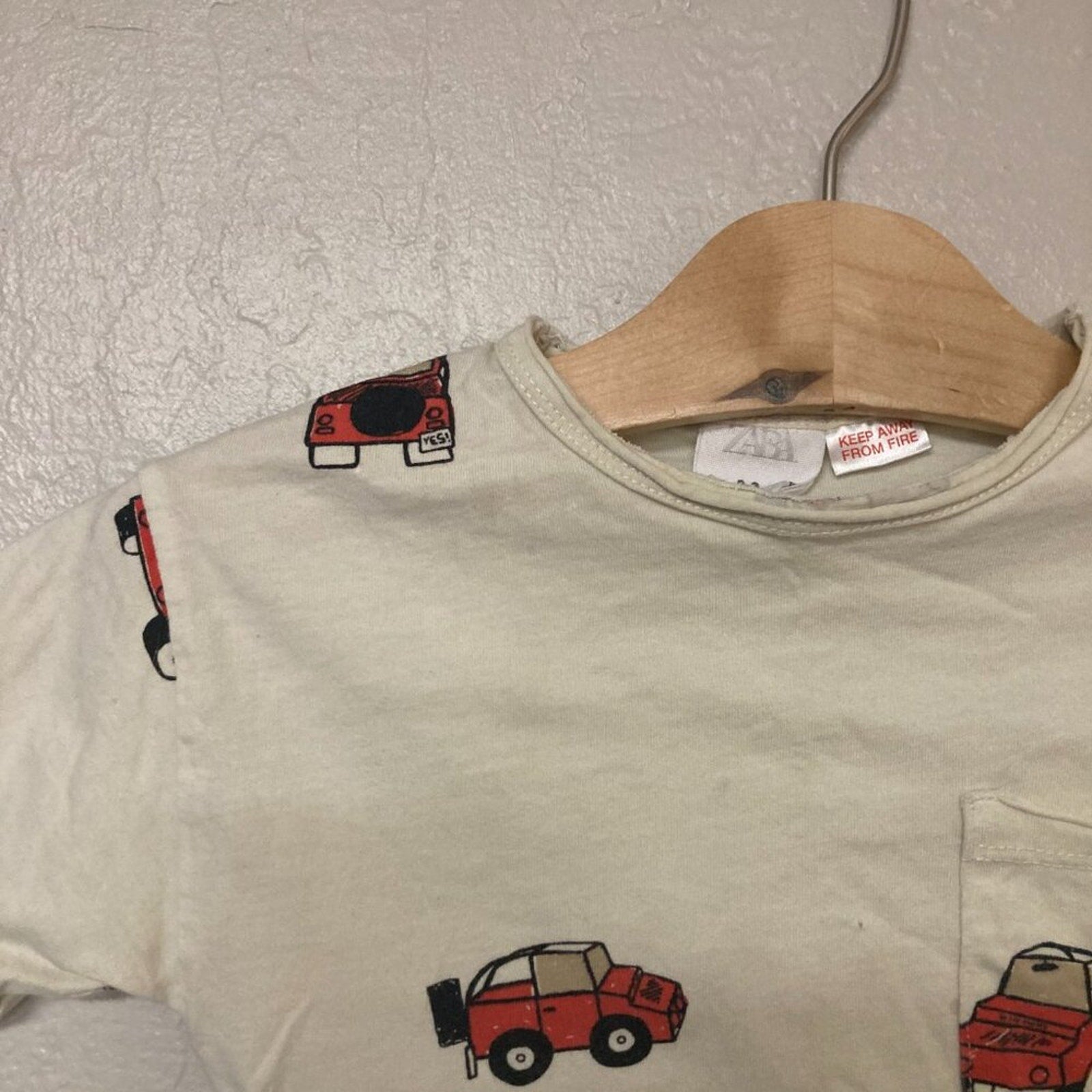 zara short sleeve tee cars 2-3Y