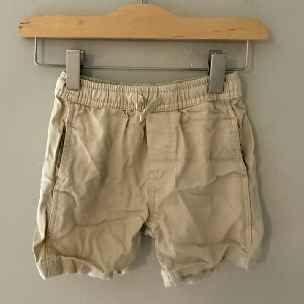 zara boys' chino khaki shorts 12-18m