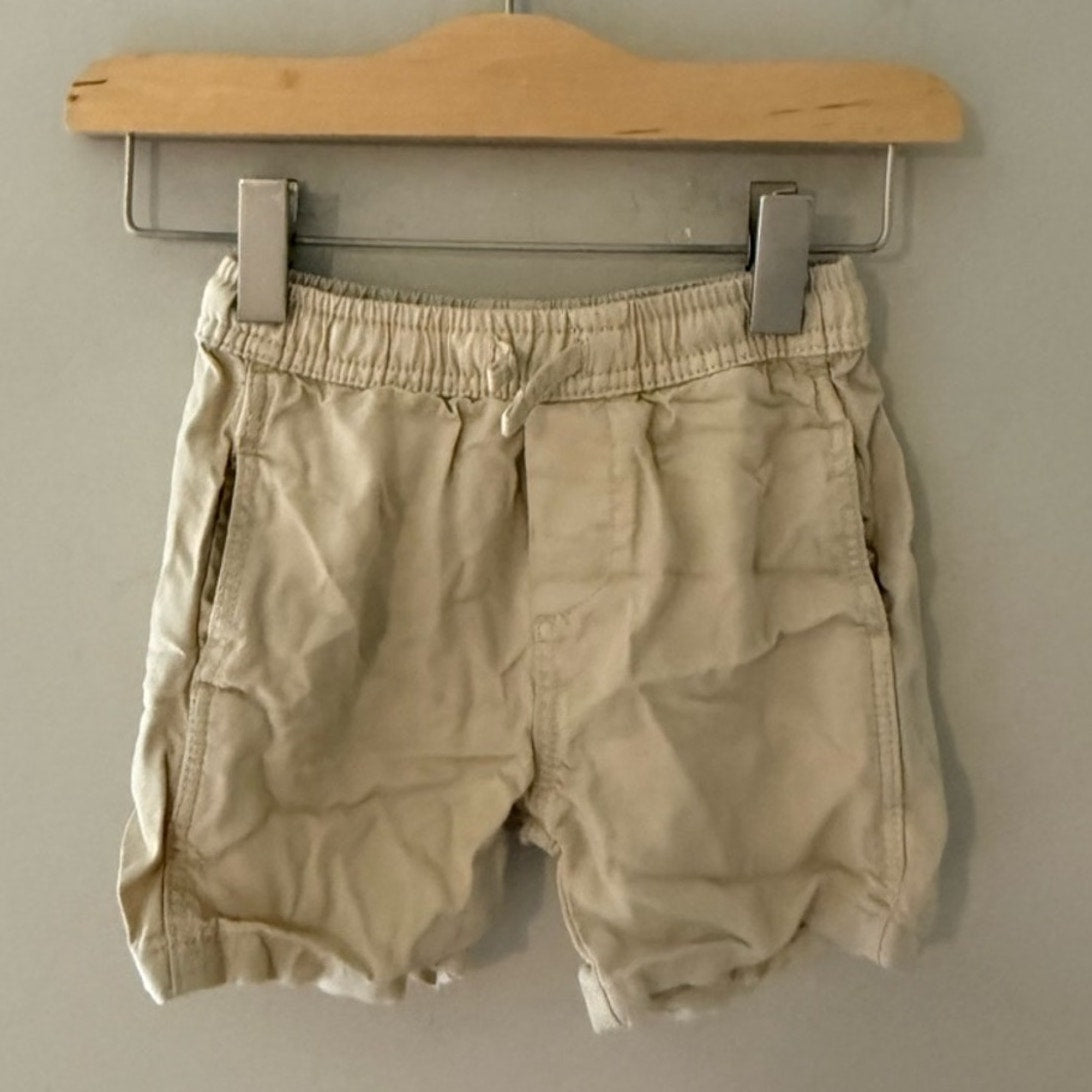 zara boys' chino khaki shorts 12-18m
