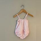 ruffle butts pink striped romper 18-24M