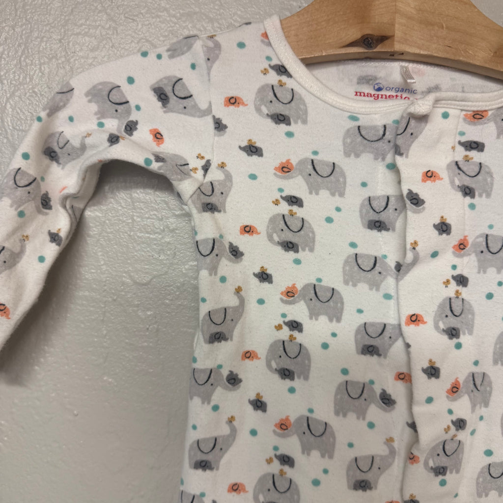 magnetic me elephant print footie 0-3M