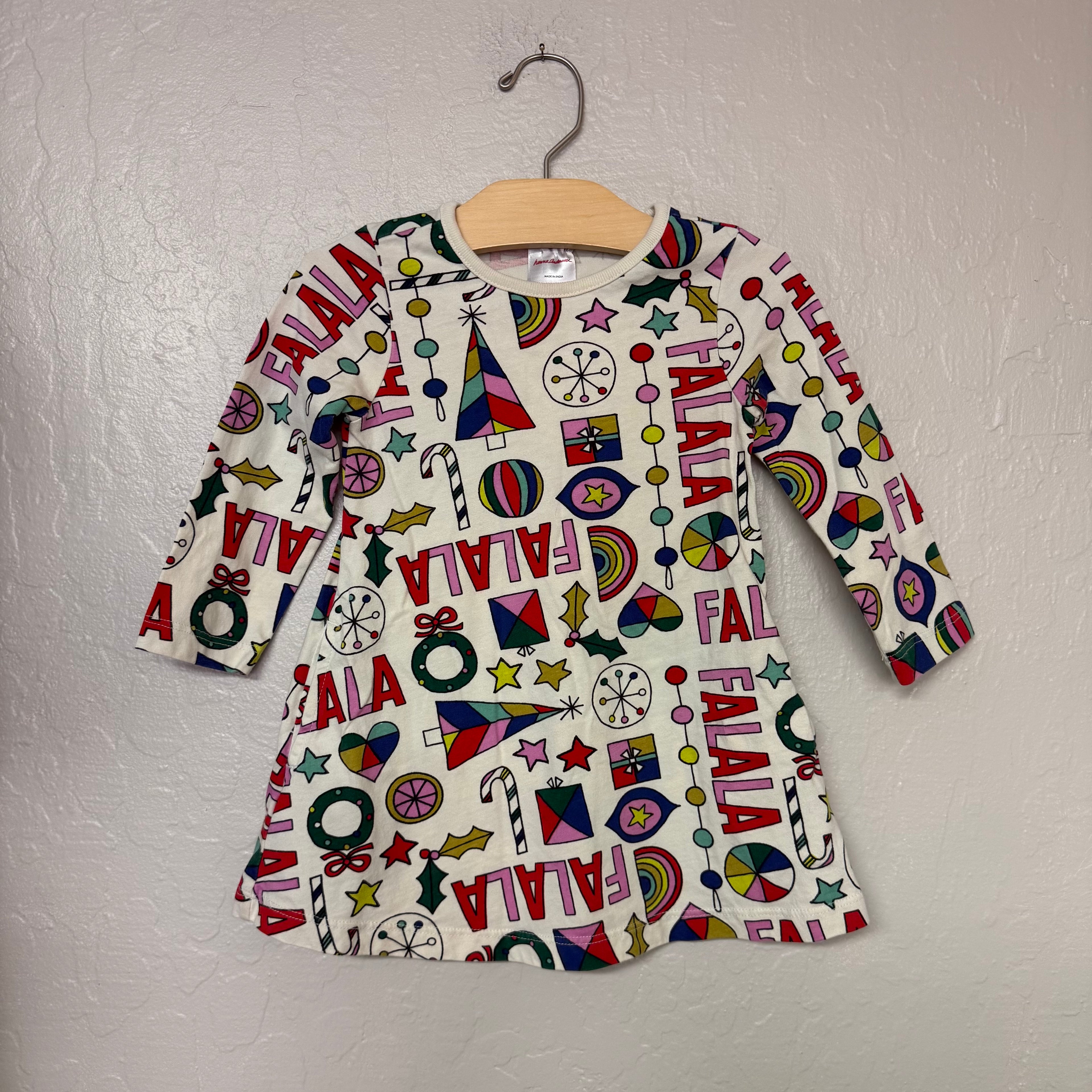 hanna andersson holiday cream dress 2T