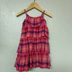 peek little peanut girls pink plaid dress 18-24M
