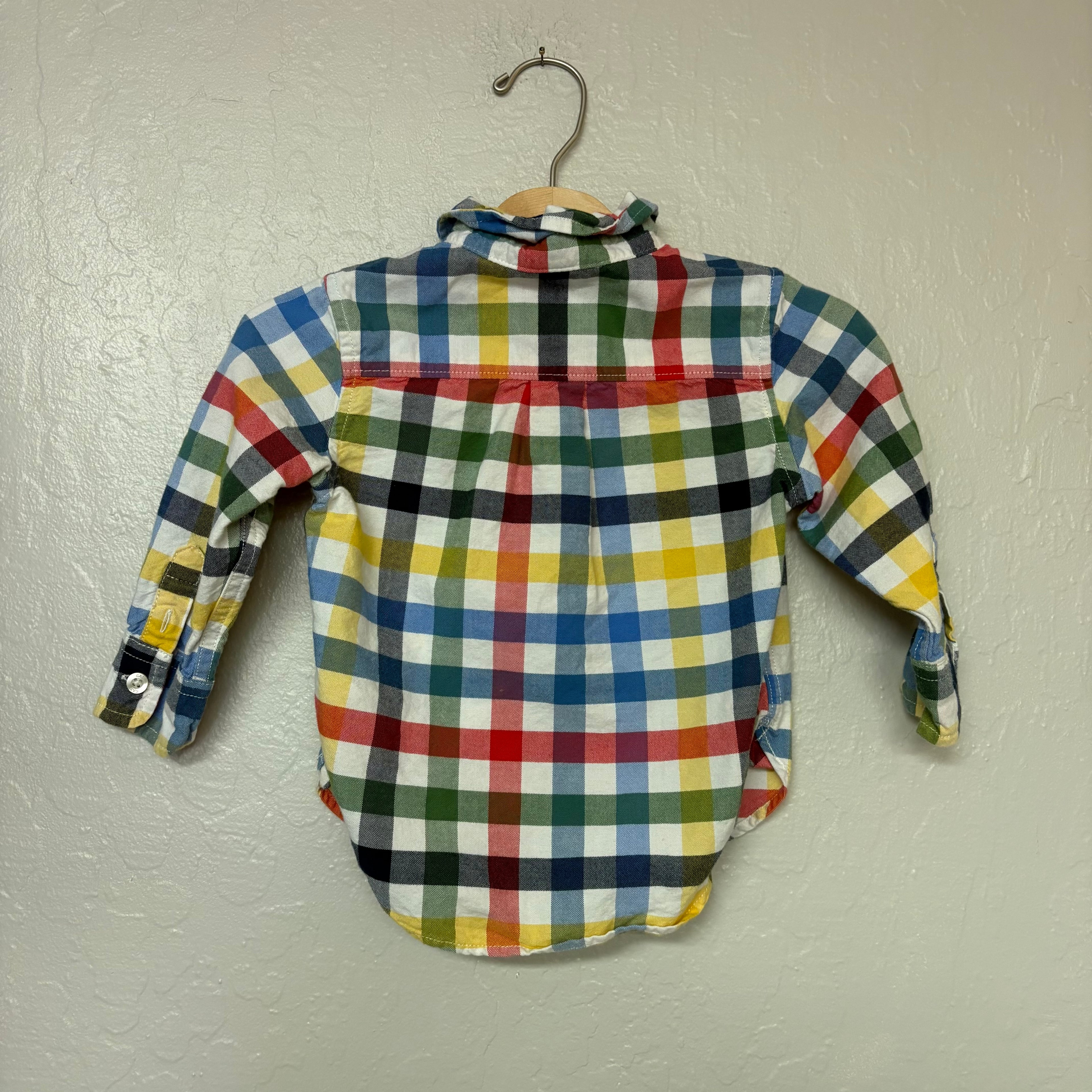 baby gap boys colorful plaid button down 18-24M