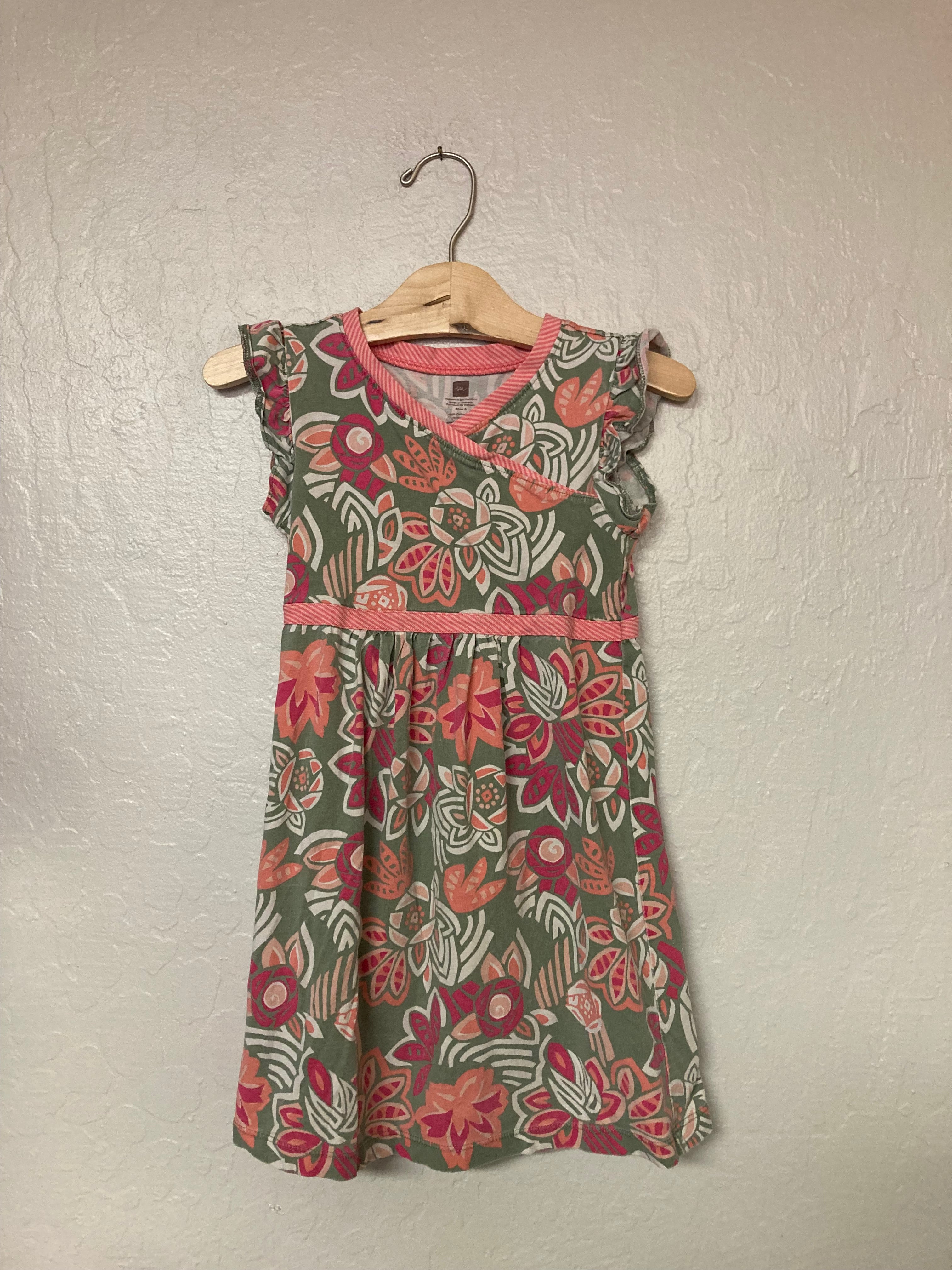 tea collection sleeveless cross-over dress 5Y