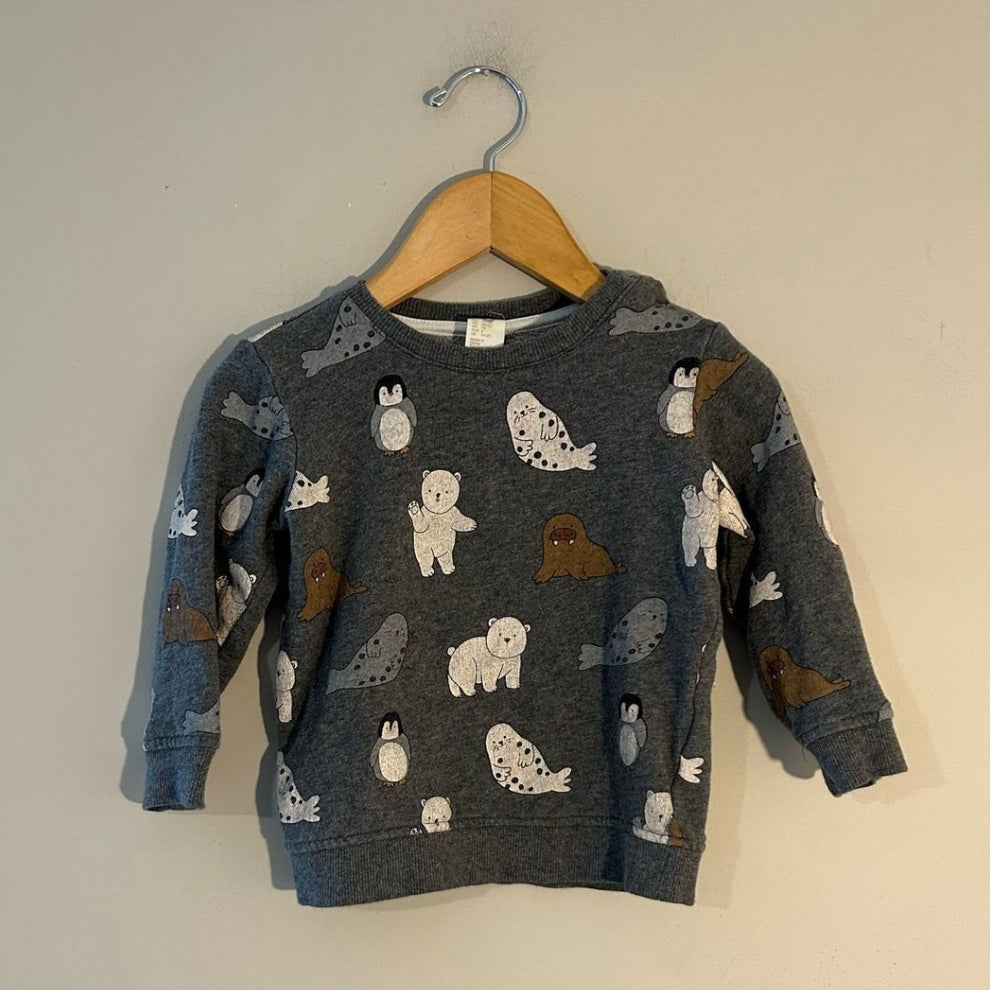 h&m gray polar bear sweatshirt 2T