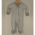 burt's bees baby gray stripe footie 0-3M