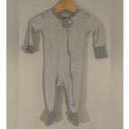 burt's bees baby gray stripe footie 0-3M