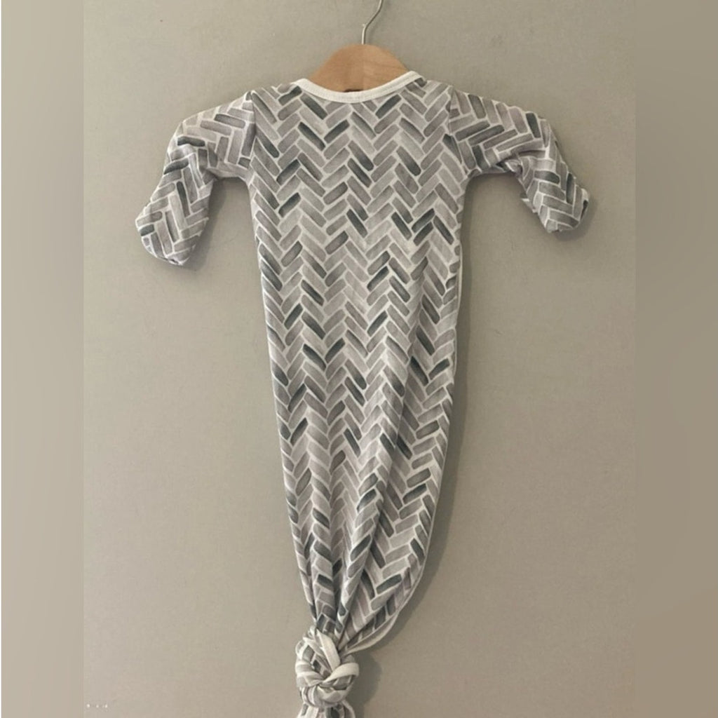 copper pearl knotted gown gray print newborn