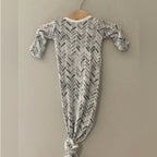 copper pearl knotted gown gray print newborn