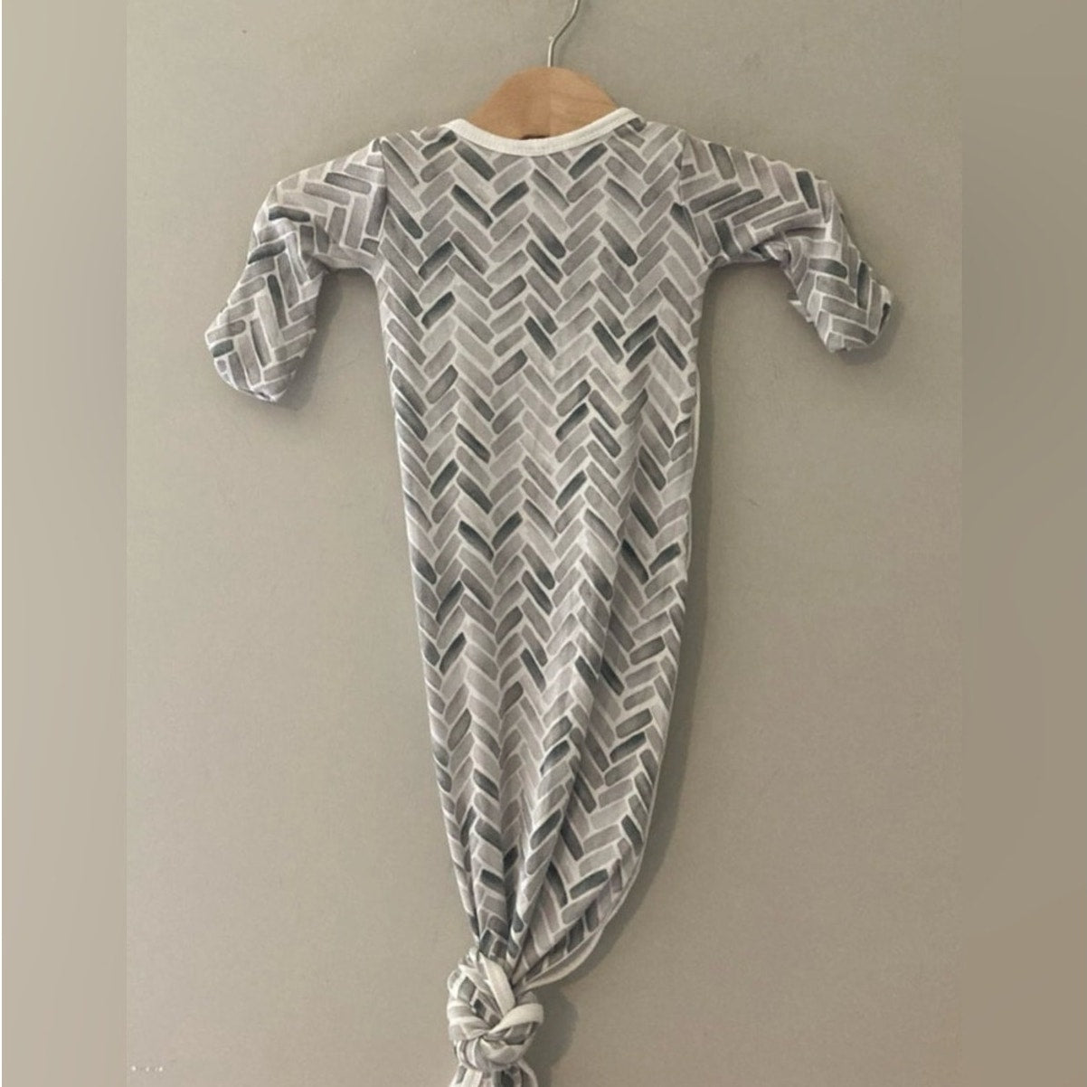 copper pearl knotted gown gray print newborn