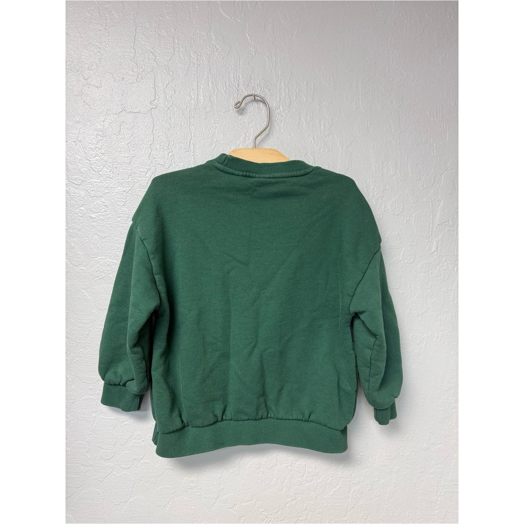 zara boys' green sweatshirt baseball 5Y
