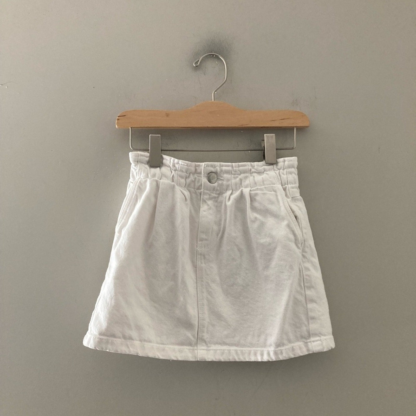 zara girls' white denim skirt 6Y