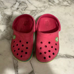 crocs girls' pink rainbow shoes 9c