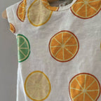 monica + andy citrus romper 6-9M