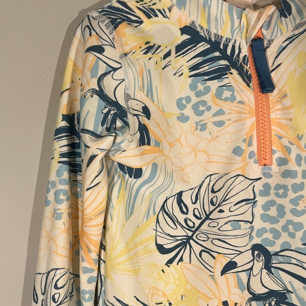 ruffle butts rashguard yellow floral 6Y