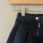 zara girls' washed black denim pleated skirt 3Y NWT