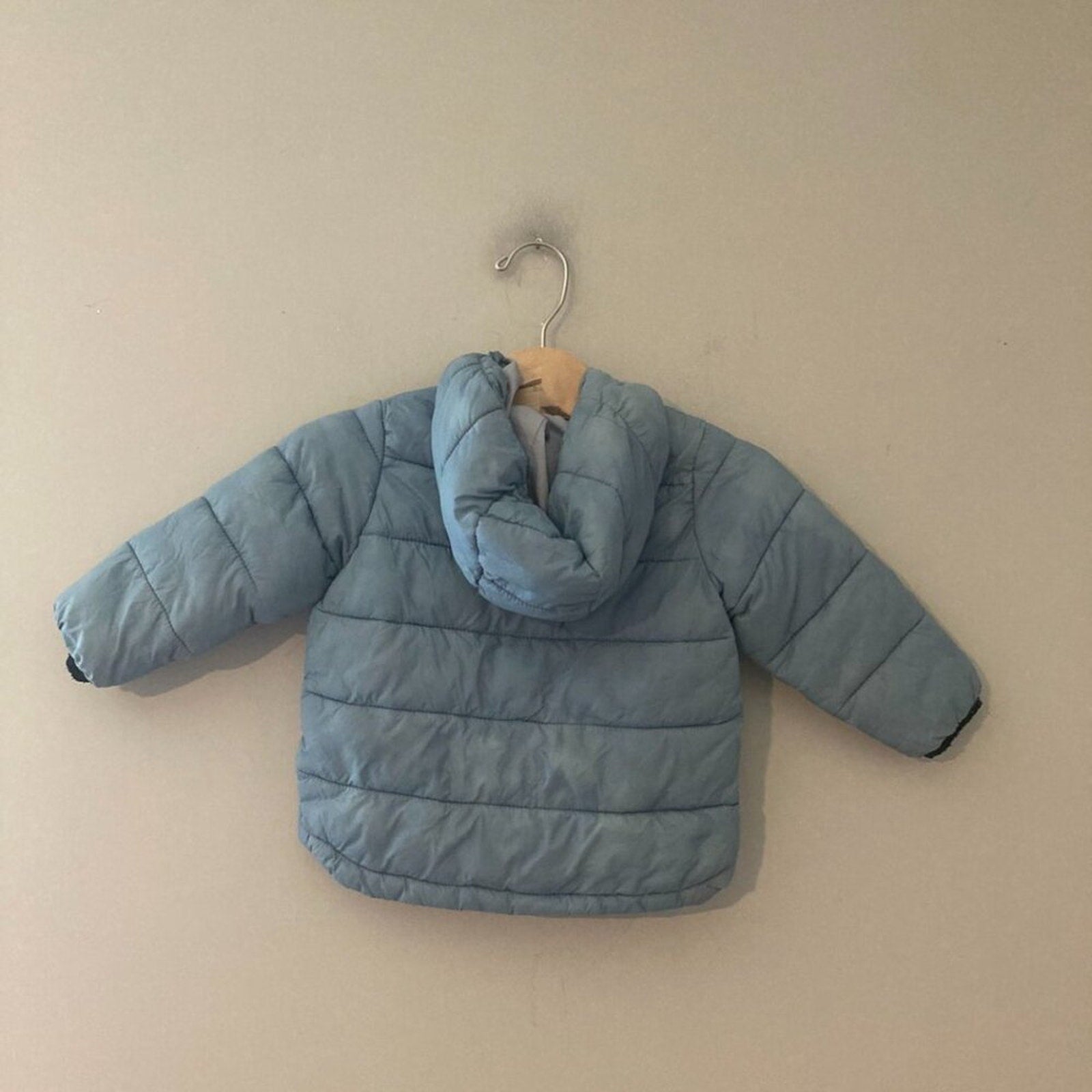 zara boys' blue puffer jacket 12-18M