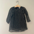 zara girls' black dotted dress 4-5Y