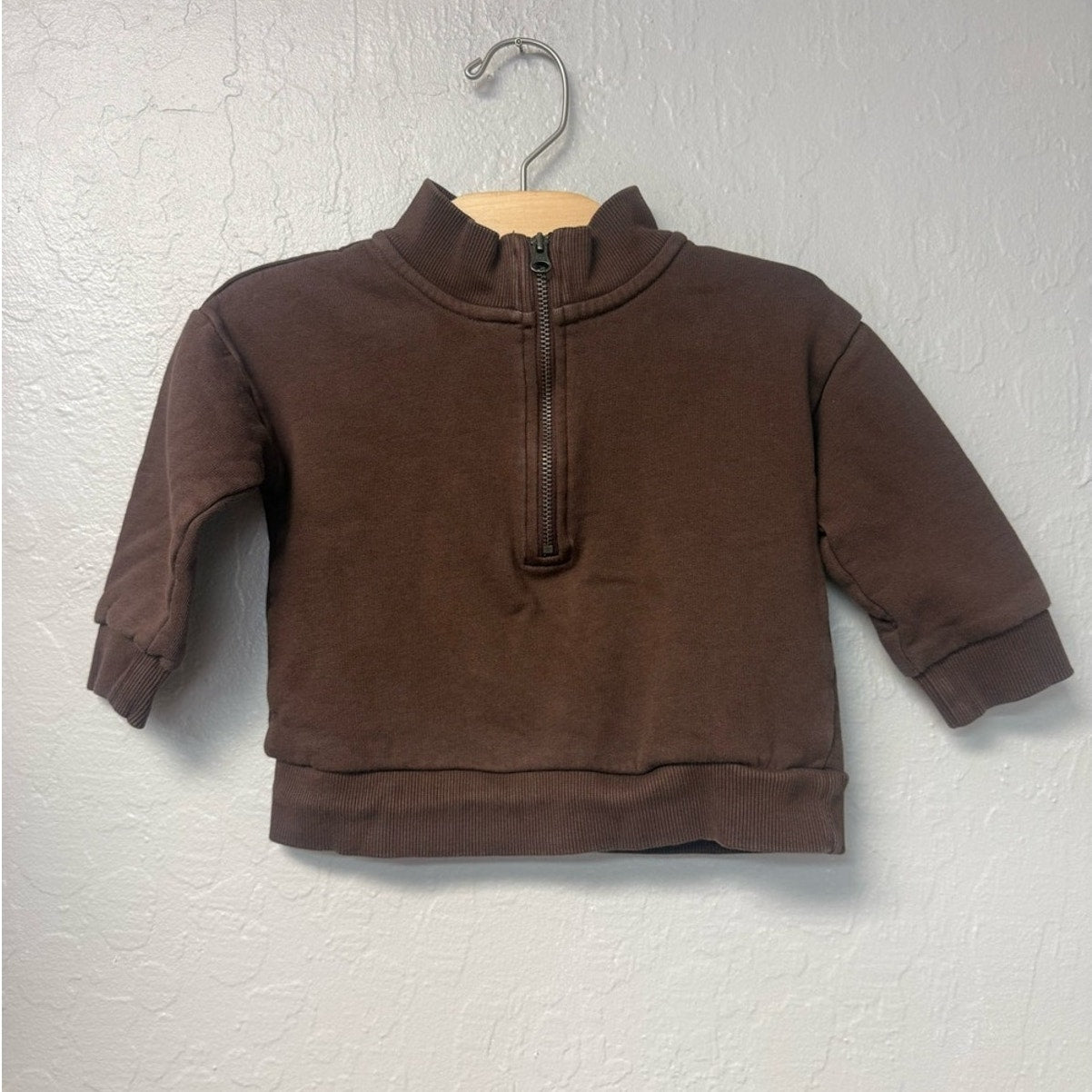 kendi organics brown quarter zip pullover 18-24M
