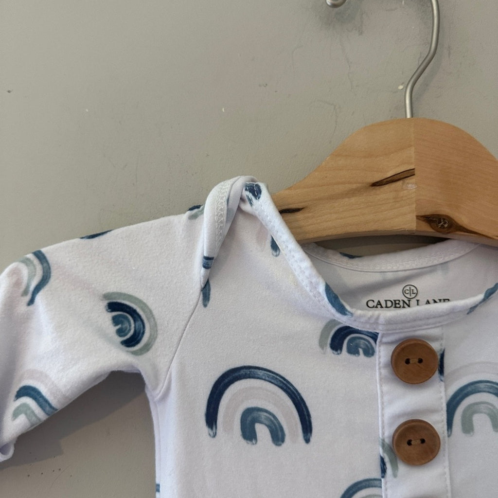 caden lane boys' blue rainbow gown 0-3M