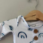 caden lane boys' blue rainbow gown 0-3M