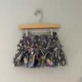 zara blue gray smocked floral skirt 6Y