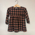 zara brown plaid dress 3-4Y