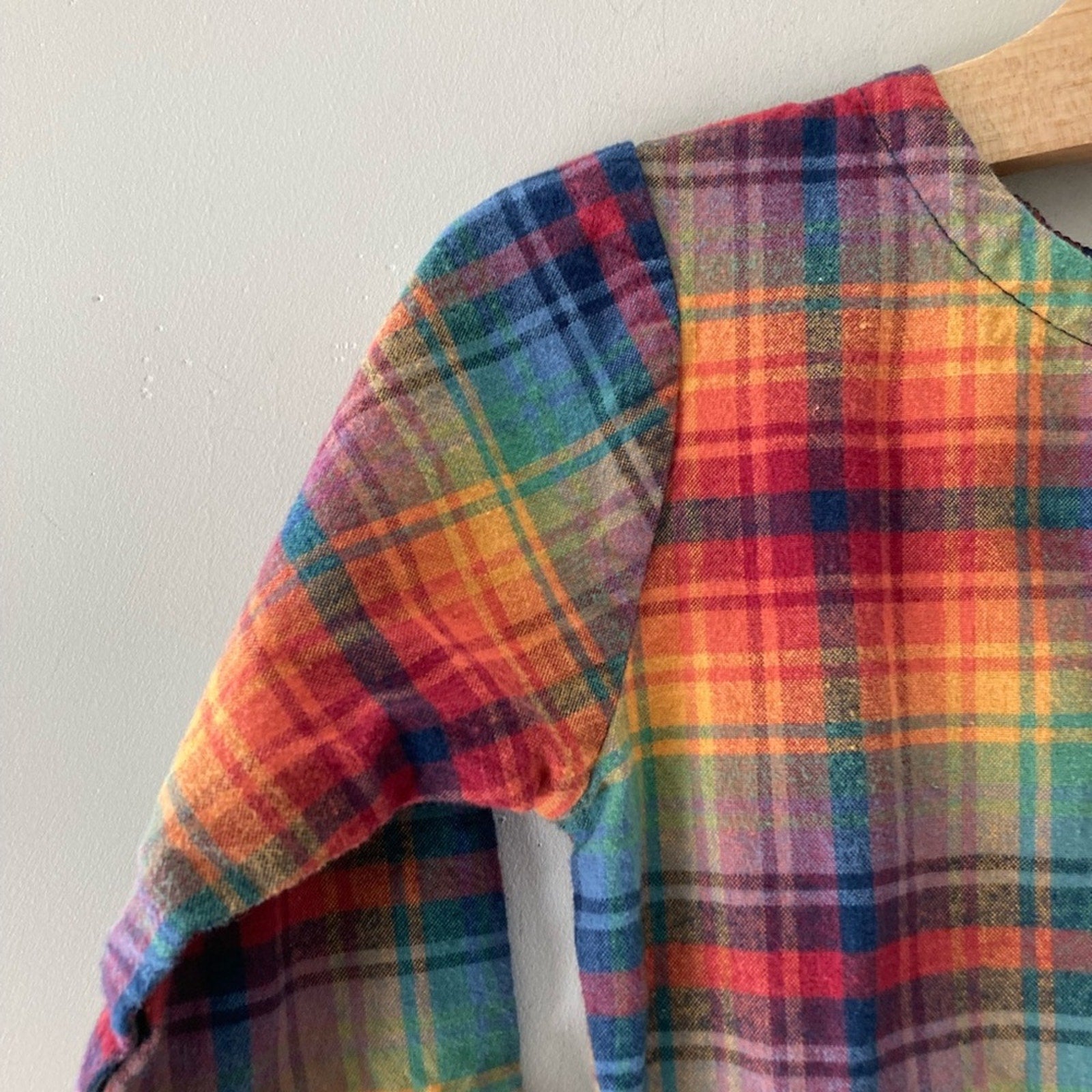 rufflebutts plaid long-sleeve tiered dress‎ 6Y