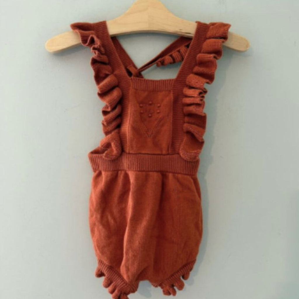 cat & jack girls' orange sweater romper 18M