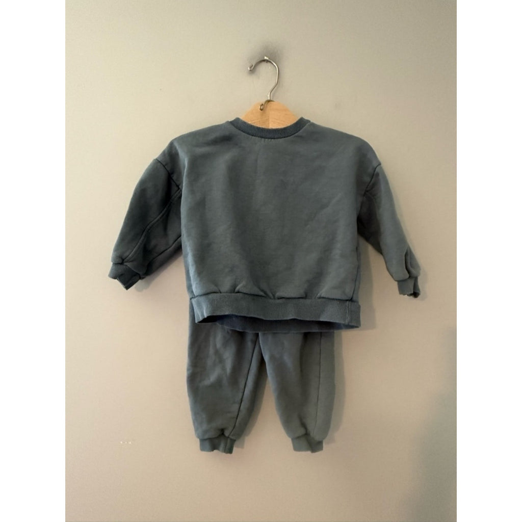 zara blue green sweatsuit (set) 2-3Y