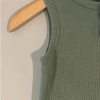 cat & jack ribbed green shortie romper 12-18M