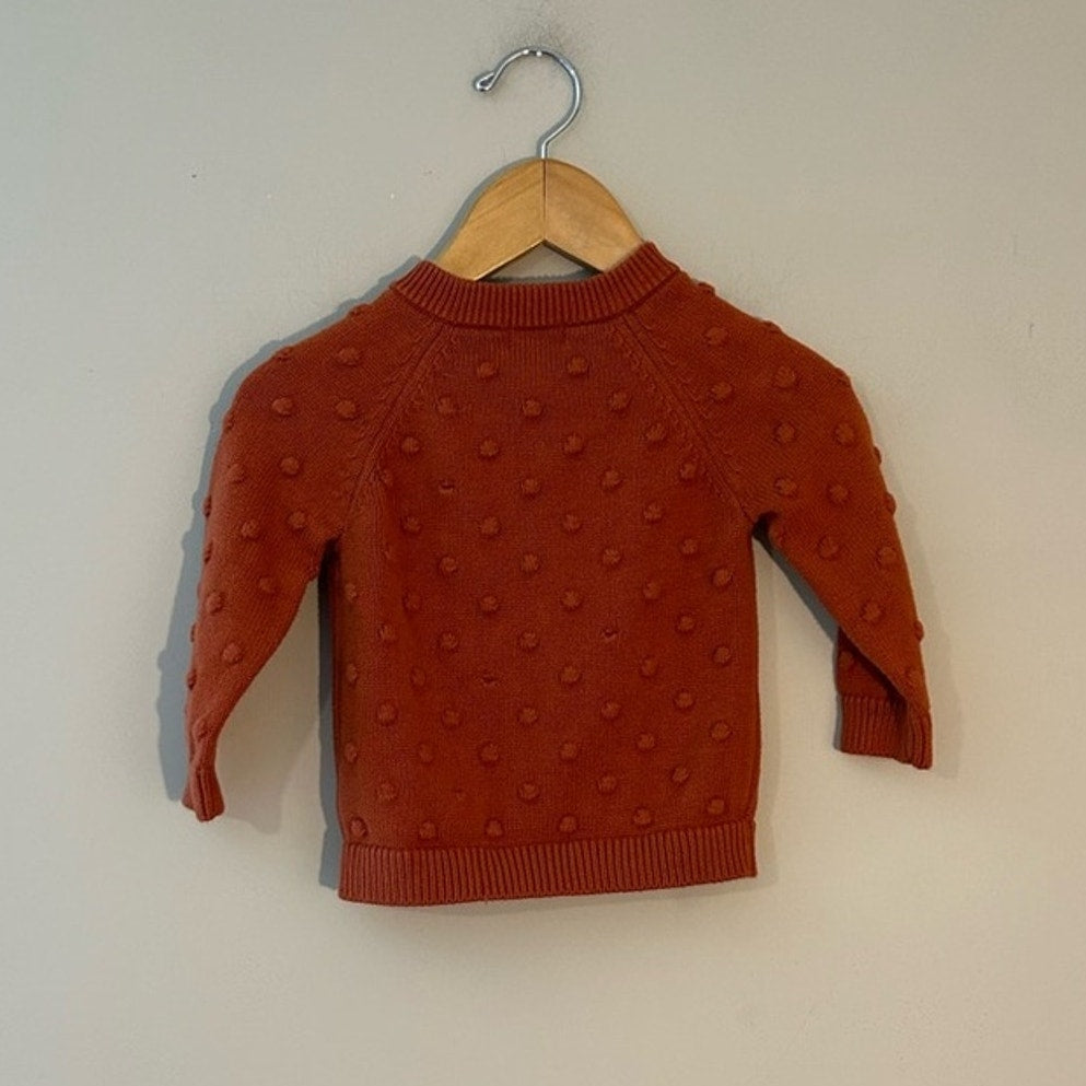 cat & jack bobble orange cardigan 12M