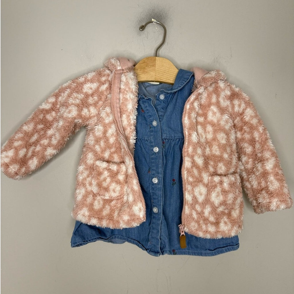 carter’s girls' fleece jacket denim top 18M