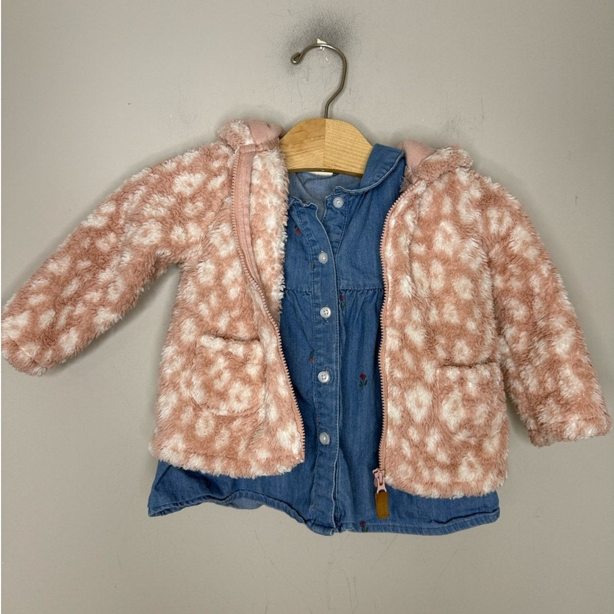 carter’s girls' fleece jacket denim top 18M