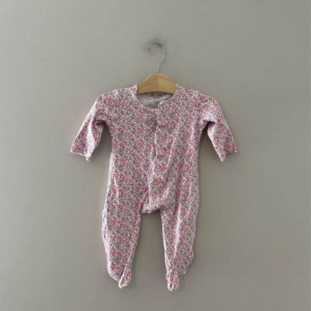 magnetic me e=mc2 pink floral footie 6-9M