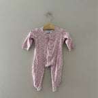 magnetic me e=mc2 pink floral footie 6-9M
