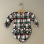 rufflebutts holiday plaid flannel romper 18-24M