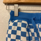 hanna andersson boys' blue checkered shorts 3Y