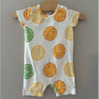 monica + andy citrus romper 6-9M