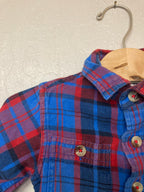 peek flannel in red and blue 2-3Y